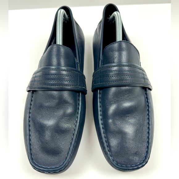 Zanzara Men's Van Eyck Blue Soft Leather Loafers Shoes Size 11‎ - Picture 2 of 9